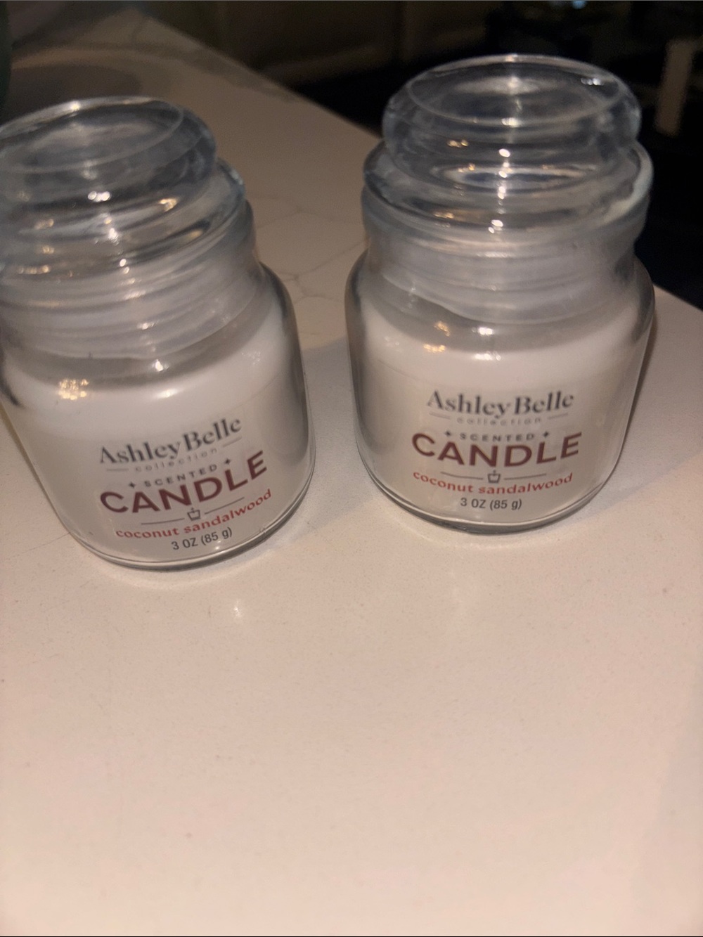 Coconut & Sandalwood Scented Candle - White